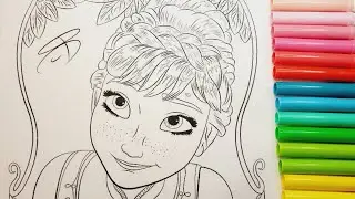 Disney Frozen Elsa, Anna, Kristoff, Sven, Olaf | Coloring Book Pages#frozen d
