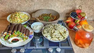 УЖИН НА ЗАКАЗ ☺️КИМПАБ ВАМ ПОНРАВИТСЯ ,КУРЗЕ С МЯСОМ ДЛЯ ДЕДУШКИ😍САЛАТ,ЖАРКОЕ С БАКЛАЖАНАМИ🍆КОМПОТ