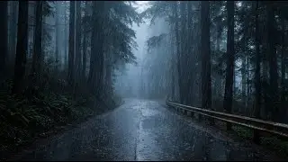 Rain Sounds For Sleeping 99% | Gentle Rainfall on a Forest Road at Night