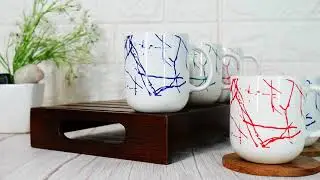 Elevate Your Drinkware with Femora's Marble Print Ceramic Mugs &ndash; Set of 6 | Stylish & Durable!