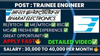 BEL Trainee Engineer 2025🔥 | Salary ₹30,000 | Vacancies+Education +Selection Process|Detailed Video