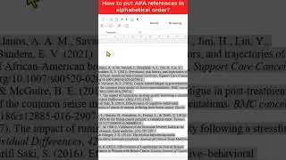 How to put references in alphabetical order? | Alphabetizing references in Word | APA Style