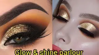 Golden brown eye makeup tutorial|Glow & Shine parlour.
