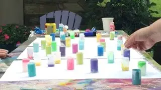 Making colorful papers with exploding paints