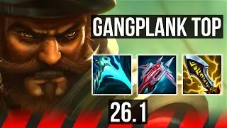 GANGPLANK vs NASUS (TOP) | 62K damage, 3k gold comeback | KR Master | 26.1