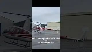 First solo flight helicopter take off (a bumpy start) #helikopter #helicopter #firstsoloflight
