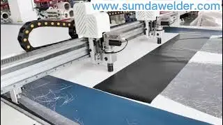 PVC Drop stitch fabric cutting machine for inflatables prodcuts