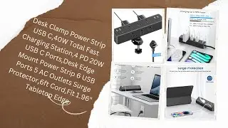 Desk Clamp Power Strip USB C,40W Total Fast Charging Station,4 PD 20W USB C Ports,
