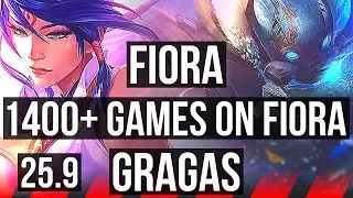 FIORA vs GRAGAS (TOP) | 1400+ games | NA Grandmaster | 25.9