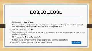 What is EOS ,EOL,EOSL  |ITIL v3 in Urdu/Hindi