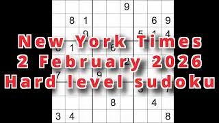 Решение судоку &ndash; New York Times, 2 февраля 2026 г. Судоку сложного уровня.