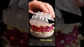Shot in extreme macro perspective, a flawless, crystal clear hamburger #asmr #relax #ai