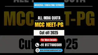 MCC NEET PG 2025 All India Quota Cut-Off | MCC Round 1 & 2 Branch Wise Scores #mcc #shorts