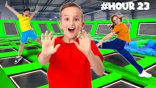 Vlad's Birthday in Extreme TRAMPOLINE PARK  24 HOUR CHALLENGE