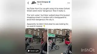 Pathetic YouTuber Kurt Caz used Ai to make London look more dangerous & more Muslim Fake Arabic sign