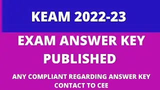 keam 2022 answer key published