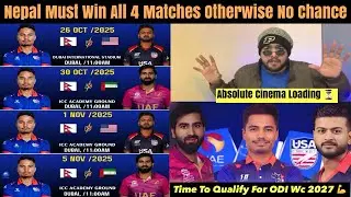 Nepal Vs USA & UAE ICC CWC L2 Fixtures, Time To Qualify For ODI WC 2027 🔥