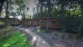 Aerial footage of Hothorpe Hall & The Woodlands