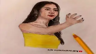Colour Pencil Art Viral CSK💛 DHONI🏏 Fan Girl Aaryapriya Bhuyan❤️ Cute Reaction Drawing🥰