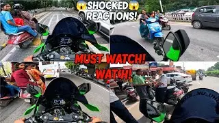 ZX10R 😱 Girls Shocking Reactions! Cute College Girls Impressed by Superbike Speed 🔥