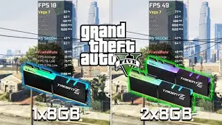 Single Channel (1x8GB) vs Dual Channel (2x8GB) RAM Comparison - Vega 7 (APU)