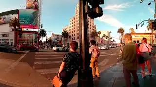 VR 360 8K Hollywood and Highland People Watching Pilot One EE footage
