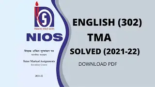 #Nios #Tma Nios English (302) TMA solved 2021-22||@d.k.niosstudy879