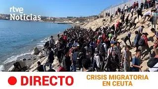 CRISIS CEUTA:  No cesa la llegada de migrantes a la playa del TARAJAL (I) | RTVE Noticias