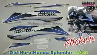 Old Hero Honda Splendor Plus Black with Silver Blue Bike Stickers And Graphics |