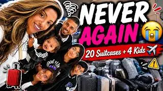 This Flight Nearly Took Me Out | Traveling With 3 Kids + 1 Baby + 20 Luggages! ✈️😩