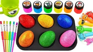 DIY Video-Making Rainbow Sprunki Heart Clay & Mixing Color 6 Slime Sprunki Finger Form Candy ASMR