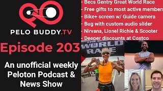 Pelo Buddy TV 203 - Becs Gentry 2nd in Great World Race, Free Gifts for Most Active Peloton Members