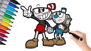 How to Draw Cuphead and Mugman Adventure  -🌟 Easy Drawing Step By step