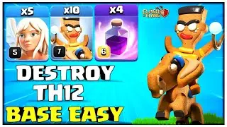 DESTROY TH12 BASE EASY!! TH12 RAM RIDER ATTACK (CLASH OF CLANS )