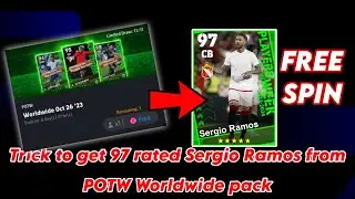 Trick to get 97 rated Sergio Ramos from POTW worldwide pack in eFootball 2024 mobile