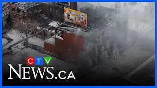 Spectacular fire tears through historic Montreal building