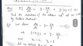 Solved question on Euler's method.