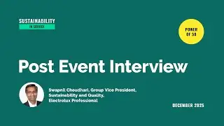 Post event interview with Swapnil Choudhari, Electrolux Professional