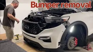 2020 - 2024 Explorer ST Снятие переднего бампера.