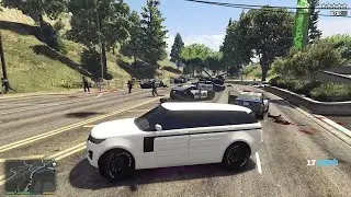 GTA V - Franklin Vs Police + 6 Star Escape With Armored Range Rover