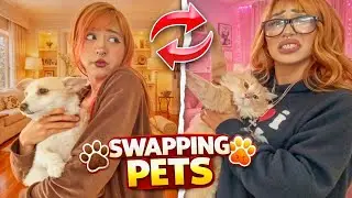 SWAPPING PETS WITH MY SISTER FOR 24 HOURS