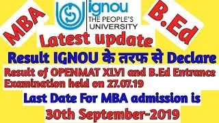 IGNOU Latest Updates MBA AND B.Ed Final Result Declared | MBA Final result  Jaroor Dekh