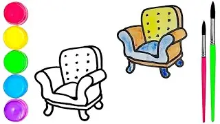 How To Draw  cute Sofa Drawing, Painting & water Coloring For Kids and Toddlers_🌈🎨
