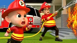 Brave Firefighters Song - Fire Truck Rescue Team | Police Cartoon | Nursery Rhymes & Kids Song