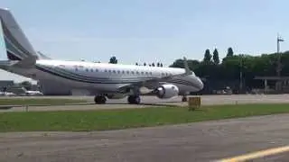 Embraer Lineage OO-NGI. Landing and taxi-in (2).