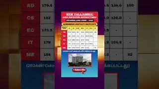 SRM VALLIAMMAI-CUTOFF 2024|#srm #valliammai #engineering #cutoff2024 #trending #thalapathyvijay #bgm