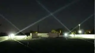 Ad-Light Searchlights On The Roof Of Club Asylum