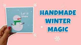 Let It Snow ❄️ | Easy Winter Card Tutorial (Handmade Paper Card)