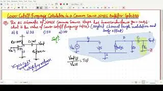 Lower Cutoff- Frequency Calculation in a Common Source Amplifier: Gate 2013