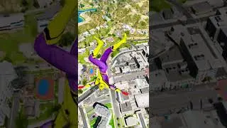 GTA V SPIDERMAN RAGDOLLS | GTA 5 EPIC FUNNY MOMENTS with jumping moon ( Euphoria Moments )